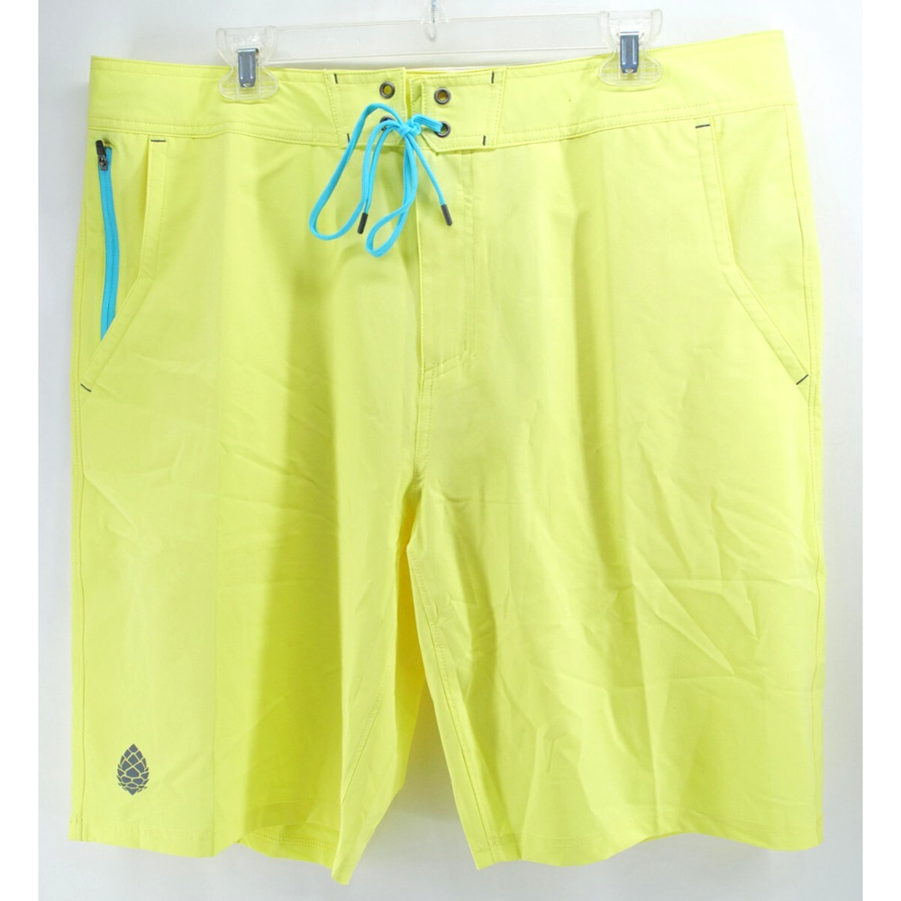 Stio CFS Board Shorts Slate Yellow Stretch Quick Dry UPF Comfort 38x21.5